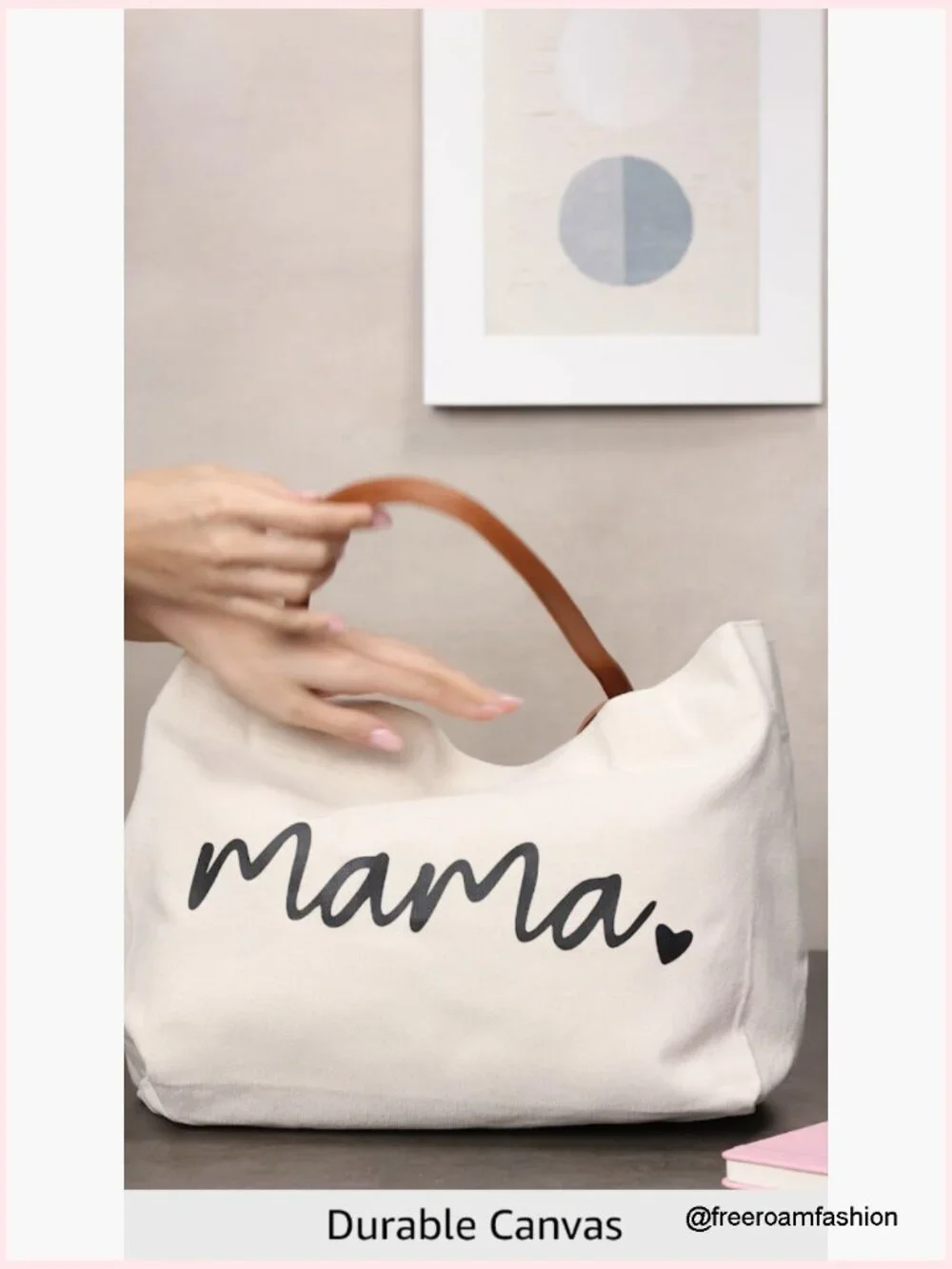 Canvas Tote Bag - Large Mom Life Bag for Travel Shopping Beach Hospital